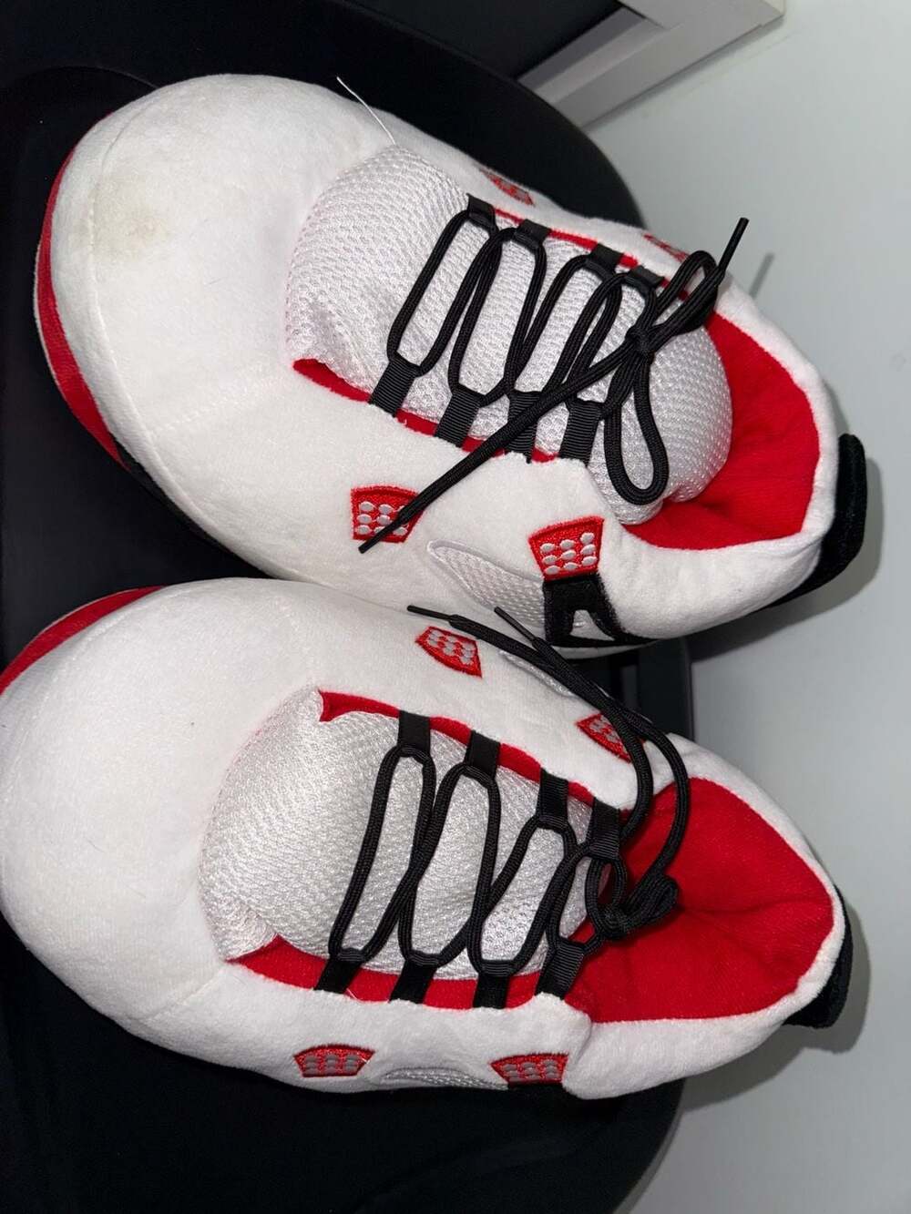 Unbranded Sneaker Slippers Plush White Red Black House Shoes